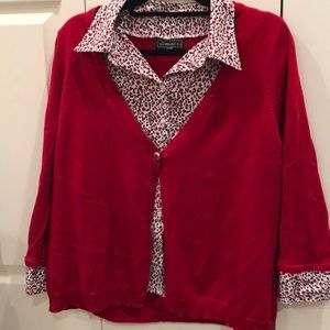 Red Cheetah Sweater/Shirt Combo